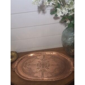 Vintage copper handmade tray
